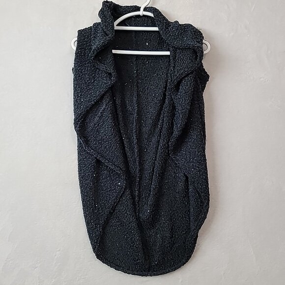 Zara Knit Womens Sequin Wrap Cardigan Size M Navy Sparkle Sweater Universal READ - Picture 2 of 16